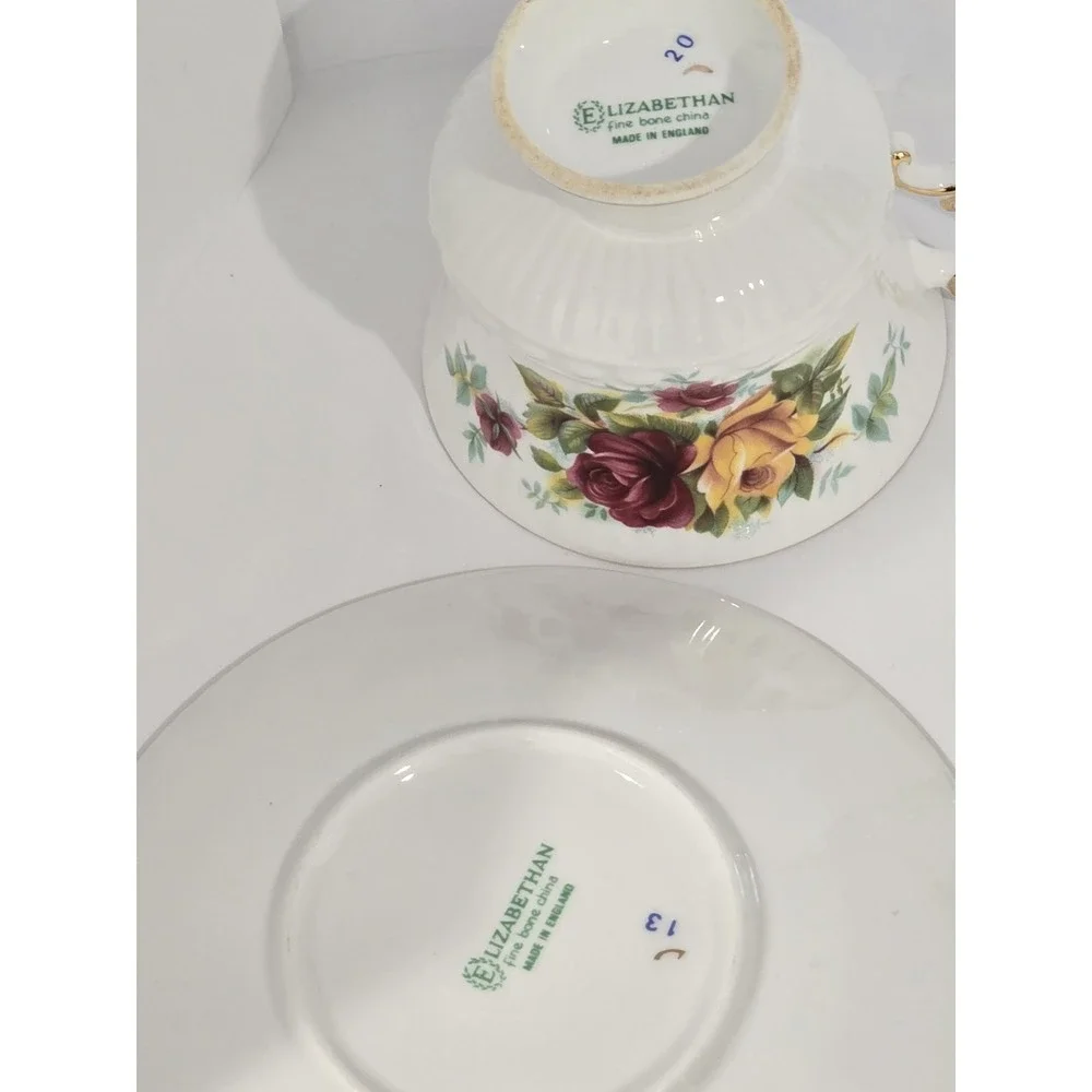 mismatched* cracked saucer* Elizabethan Bone China Floral Tea Cup & Saucer